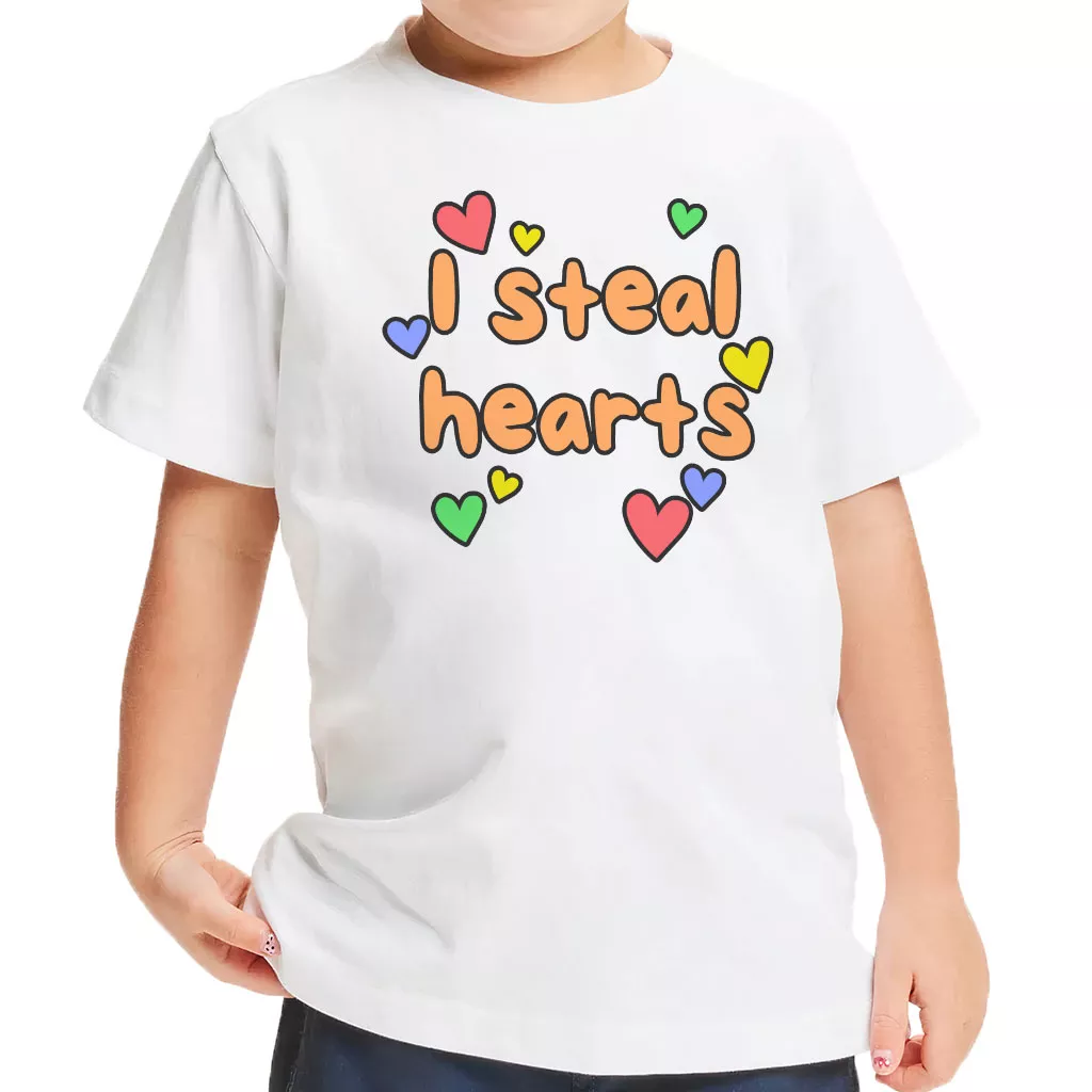 I Steal Hearts Toddler T-Shirt – Cute Heart Kids’ T-Shirt – Illustration Tee Shirt for Toddler