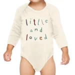 Little and Loved Baby Long Sleeve Onesie - Kawaii Baby Long Sleeve Bodysuit - Themed Baby One-Piece