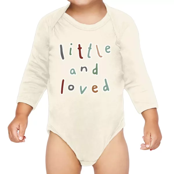 Little and Loved Baby Long Sleeve Onesie – Kawaii Baby Long Sleeve Bodysuit – Themed Baby One-Piece