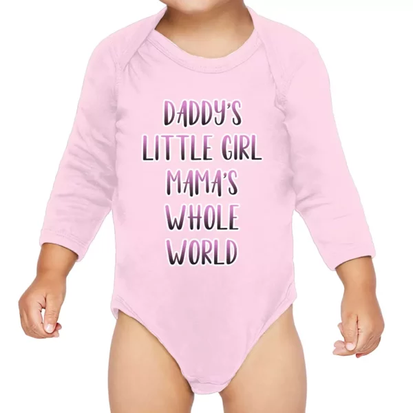 Daddy’s Little Girl Baby Long Sleeve Onesie – Cute Baby Long Sleeve Bodysuit – Printed Baby One-Piece