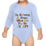 I'm Growing a Human Baby Long Sleeve Onesie - Colorful Baby Long Sleeve Bodysuit - Themed Baby One-Piece