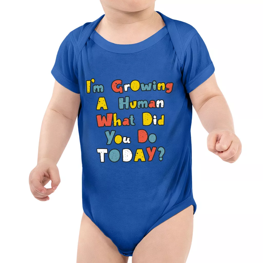 I’m Growing a Human Baby Jersey Onesie – Colorful Baby Bodysuit – Themed Baby One-Piece
