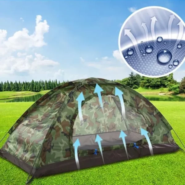 Waterproof Camouflage Single-Person Camping Tent for Outdoor Adventures