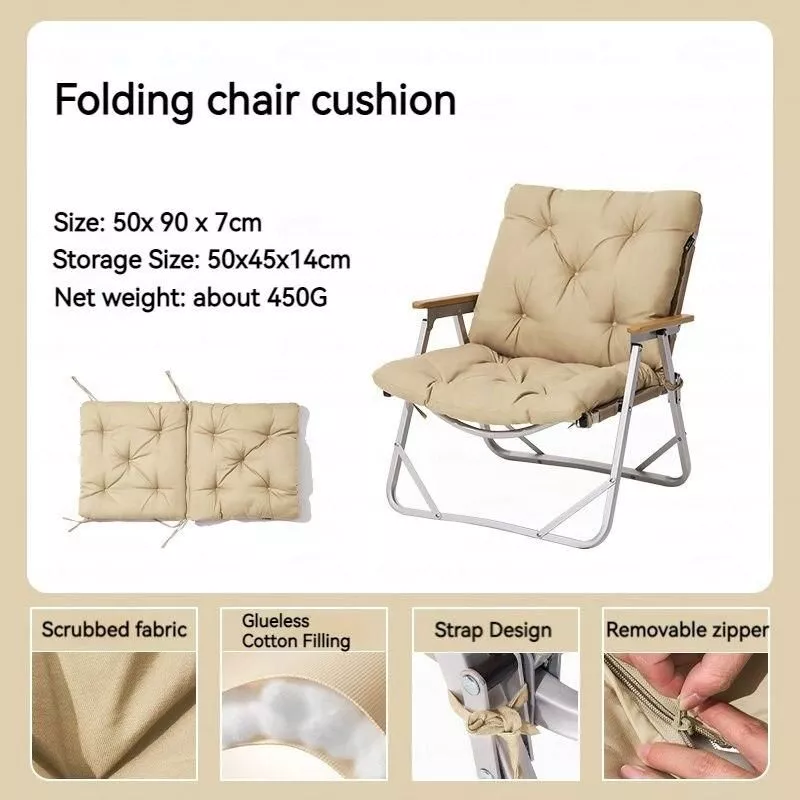 Deluxe Yellow Folding Chair Cushion for Camping & Outdoors