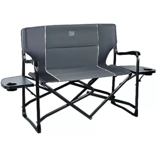 Extra Wide Heavy-Duty Double Folding Chair with Side Tables