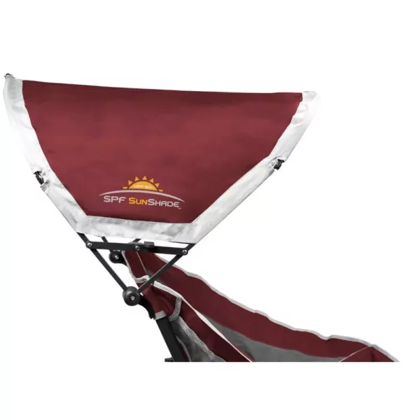 Outdoor Patio Folding Rocking Chair with Sunshade and Phone Pocket