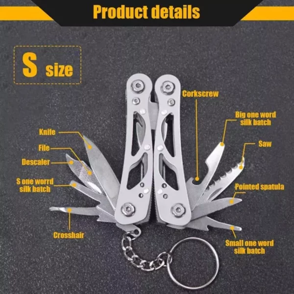 Compact 14-in-1 Stainless Steel Multi-Tool Pocket Knife