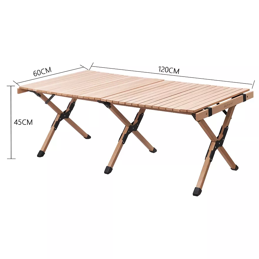 Portable Solid Wood Folding Table for Camping and Picnics