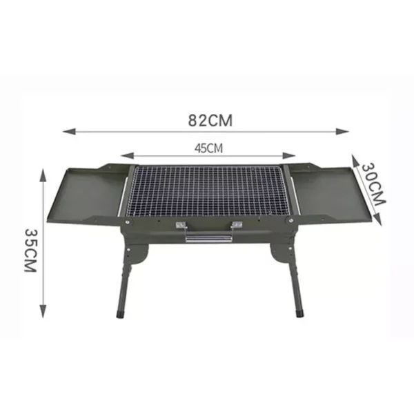 Large Portable Charcoal BBQ Grill – Foldable Outdoor Stove for Camping and Picnic, Ideal for 3-5 People