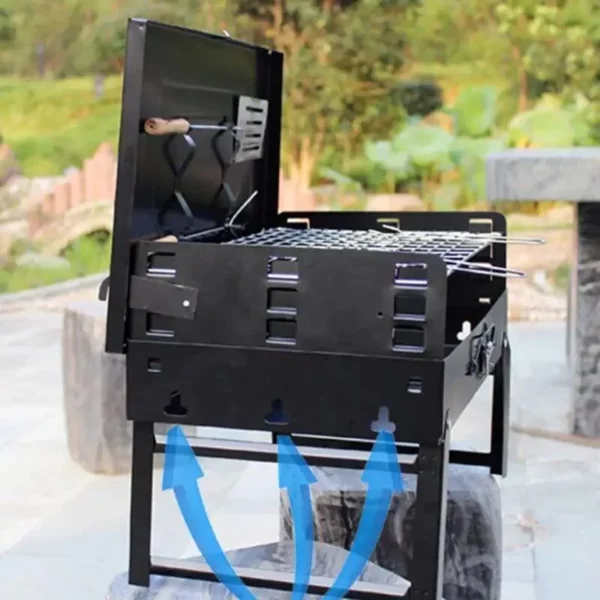 Compact and Foldable Charcoal BBQ Grill – Perfect for Outdoor Cooking, Camping, and Picnics