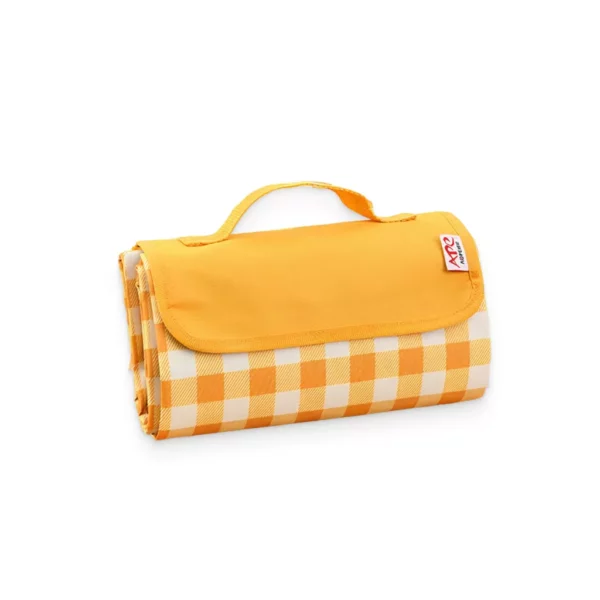 Yellow Checkered Picnic Blanket - Image 2