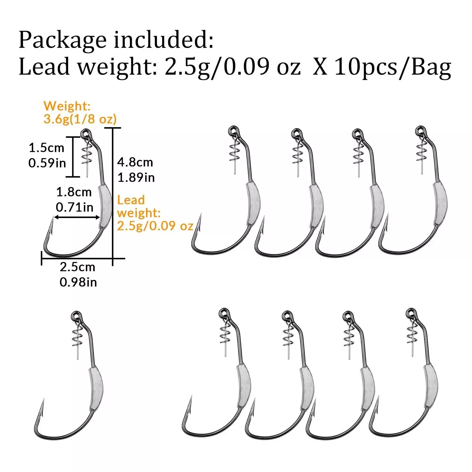 10-Pack Weighted Twistlock Swimbait Hooks