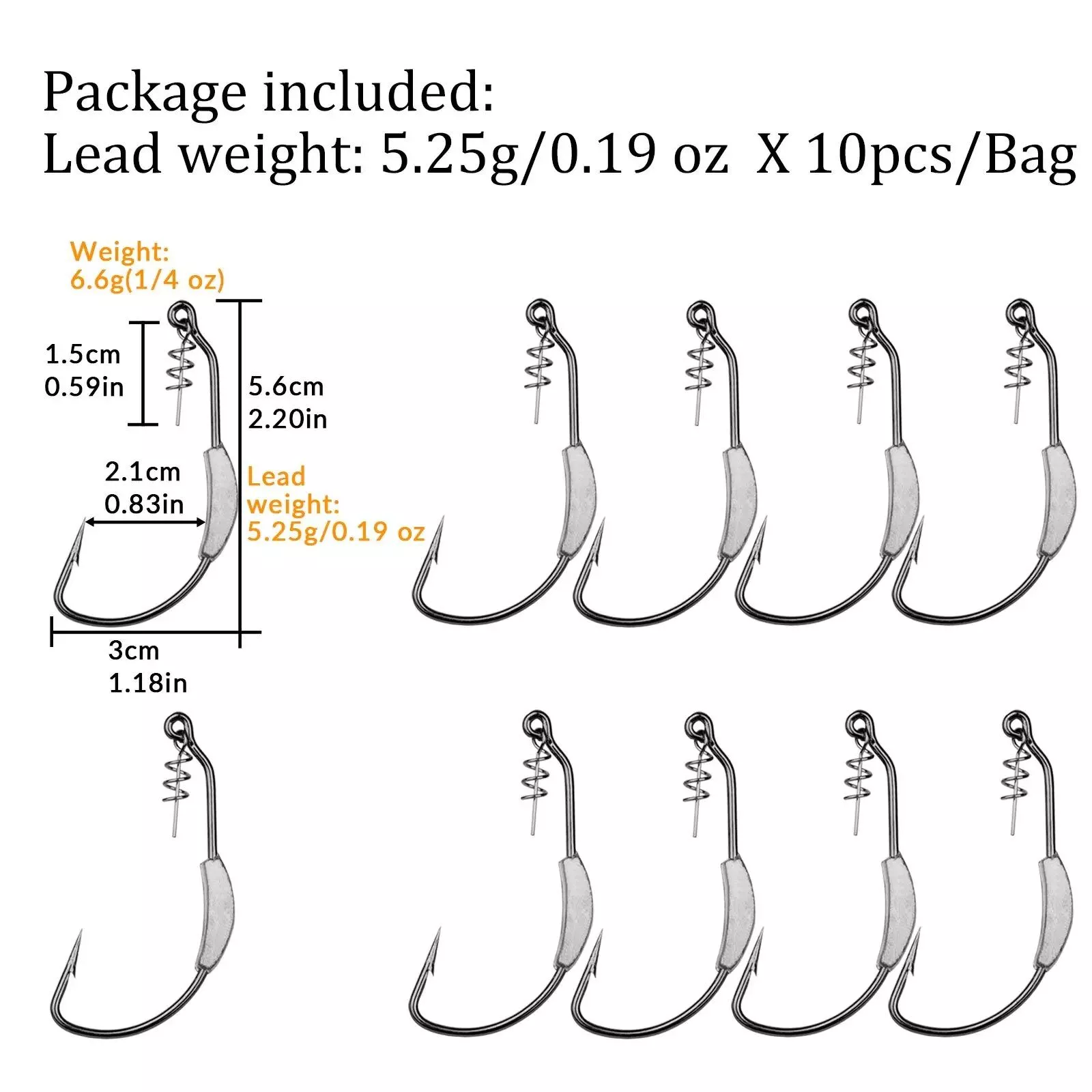 10-Pack Weighted Twistlock Swimbait Hooks