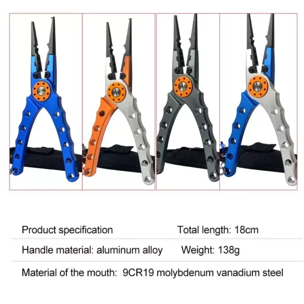 Multi-Purpose Aluminum Fishing Pliers – Line Cutter, Hook Remover, and Knot Tool