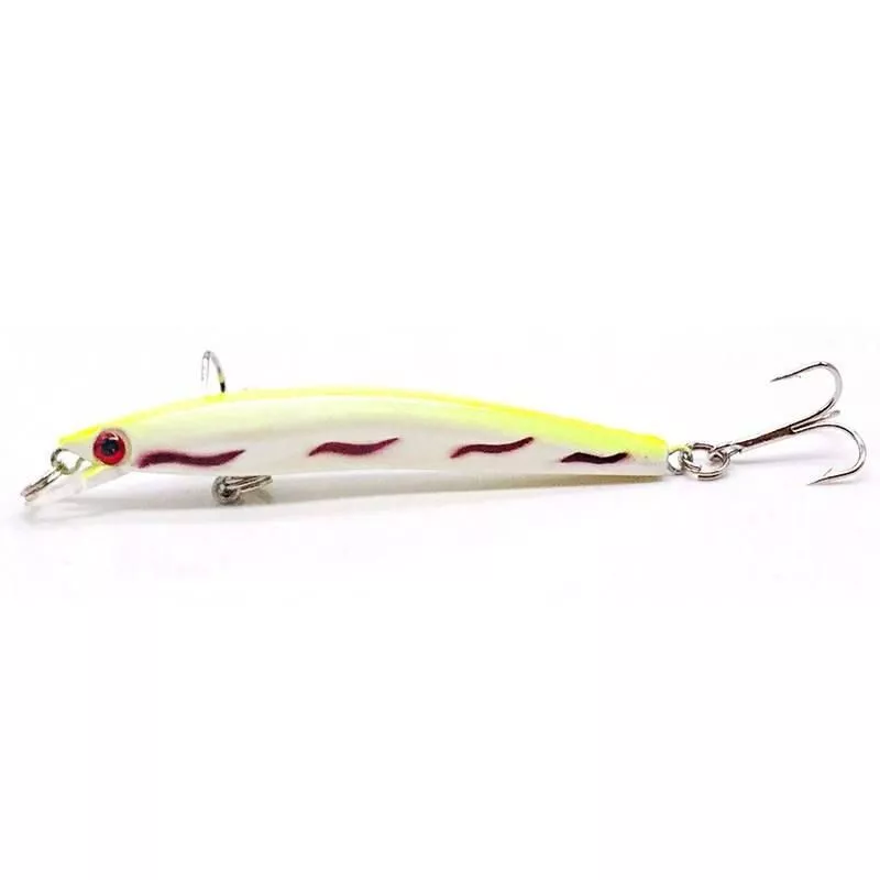 8cm Topwater Minnow Fishing Lure with 3D Eyes and Dual Hooks