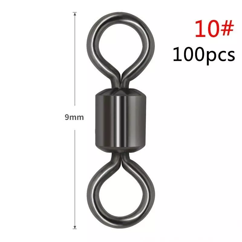 High-Strength Stainless Steel Fishing Swivels with Safety Snap