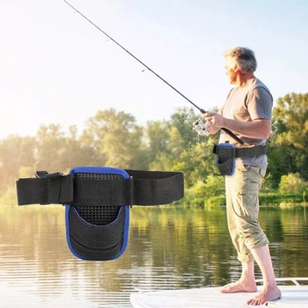 Adjustable Fishing Rod Waist Belt with Stand-Up Holder Strap