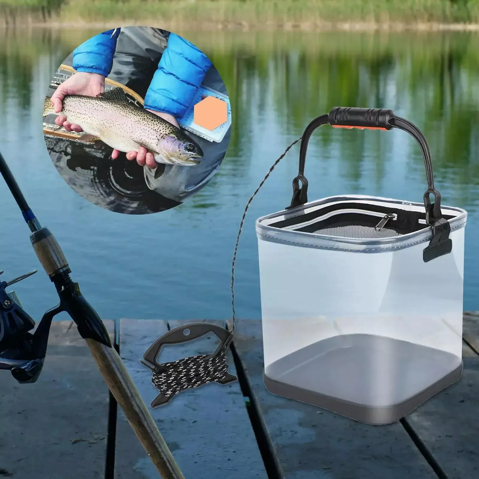 Versatile EVA Collapsible Fishing Bucket: Lightweight & Durable for Outdoor Adventures