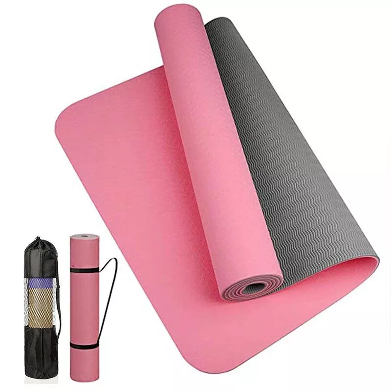 Premium Two-Tone TPE Yoga Mat: Non-Slip, Eco-Friendly, Extra Thick for Home Fitness