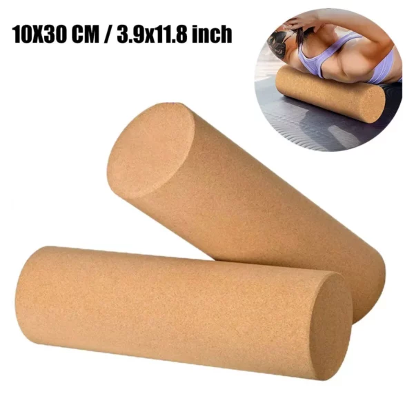 Natural Cork Yoga Pillar High Density Cork Yoga Brick & Massage Roller