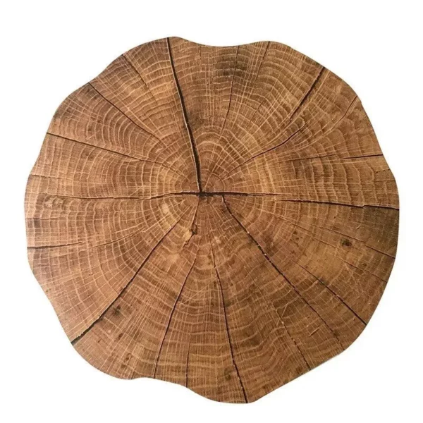 Round Wood Grain Placemat – Non-Slip, Heat Insulating Dining Table Mat