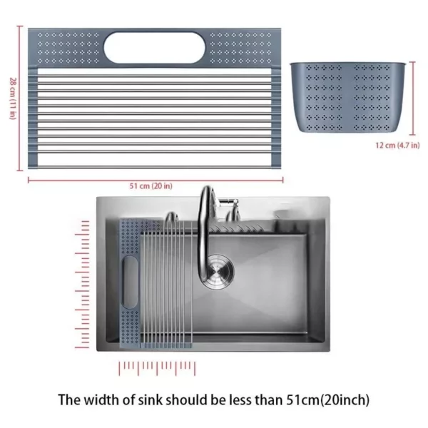 Multi-Use Adjustable Silicone Over Sink Drying Rack