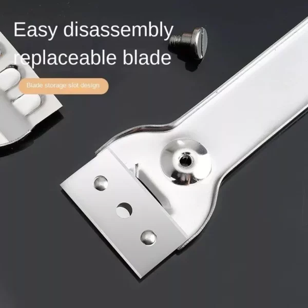 Versatile Glass and Tile Cleaning Scraper with Stainless Steel Blades