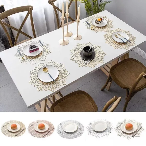 Elegant Round Silicone Placemats – Heat Resistant, Non-Slip Table Mats for Dining and Decor