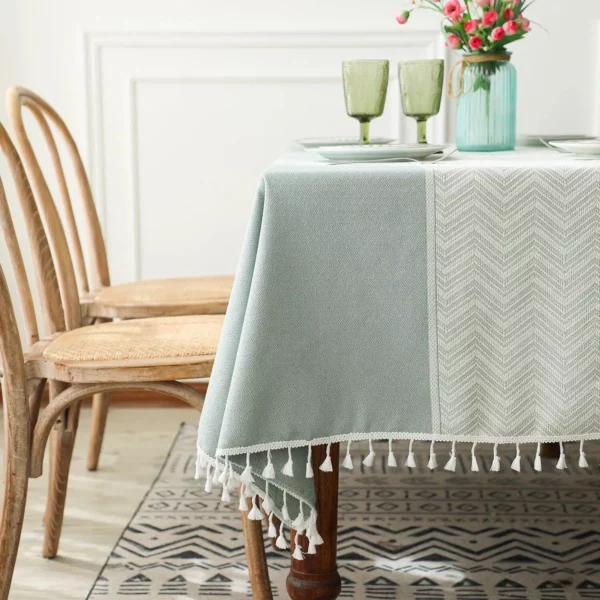 Elegant Nordic Rectangular Tablecloth with Tassel
