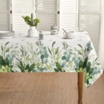 Elegant Spring Eucalyptus Waterproof Tablecloth for All Occasions