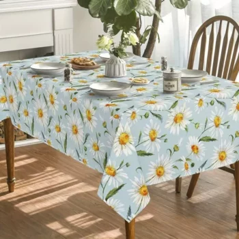 Elegant Floral Polyester Tablecloth
