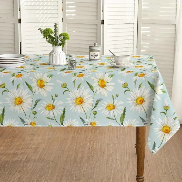 Elegant Floral Polyester Tablecloth