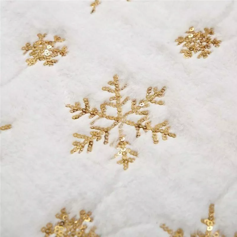 Sparkling Snowflake Faux Fur Christmas Table Runner