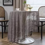 Elegant Handmade Lace Crochet Round Tablecloth