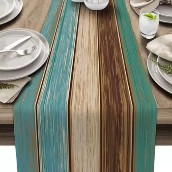 Customizable Turquoise Linen Table Runner