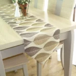 Elegant Leaf-Patterned Linen Table Runner