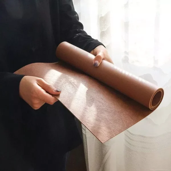Luxury Cowhide Grain Leather Table Mat – Multipurpose, Eco-Friendly Desk and Table Accessory