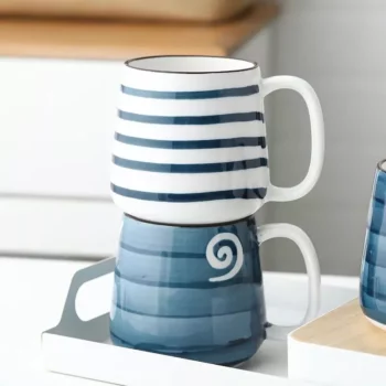 Hand-Painted Japanese Ceramic Mug – 500ml Large Porcelain Coffee & Tea Cup