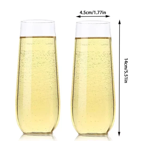Elegant Shatterproof Champagne Glass – Reusable, Eco-Friendly Drink Cup for Parties & Events