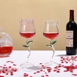 Elegant Transparent Rose-Shaped Glass - Ideal for Valentine's & Wedding Celebrations, Eco-Friendly, 150ml