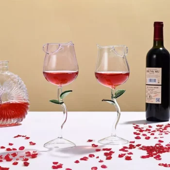 Elegant Transparent Rose-Shaped Glass – Ideal for Valentine’s & Wedding Celebrations, Eco-Friendly, 150ml