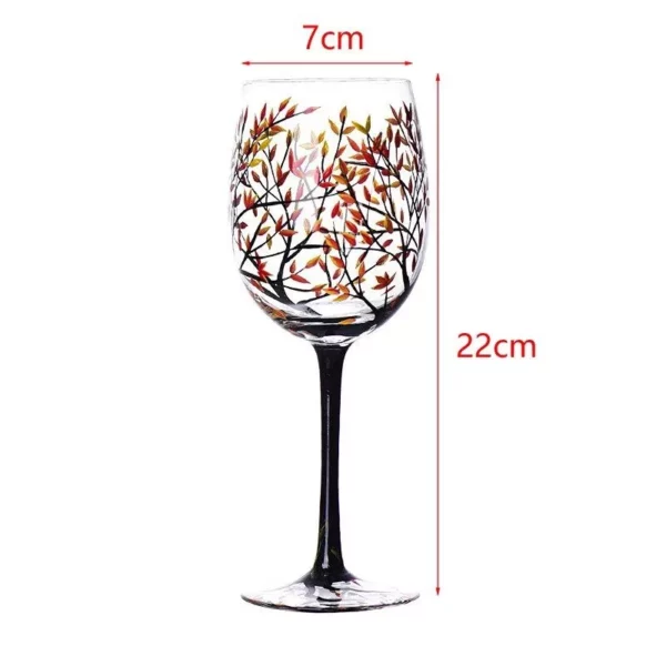 Enchanted Seasons Glass Goblet – Artistic Tree Design Wine Glass for Special Occasions