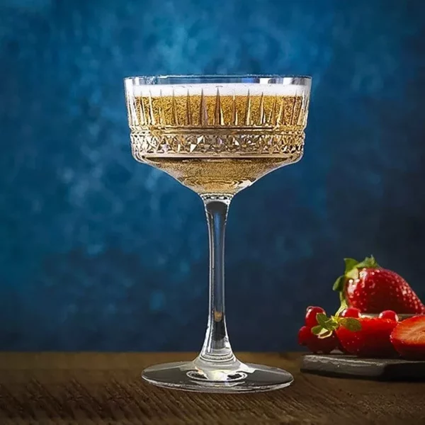 Elegant European-Style Cocktail Glass Set: Wide Mouth Champagne & Martini Glasses