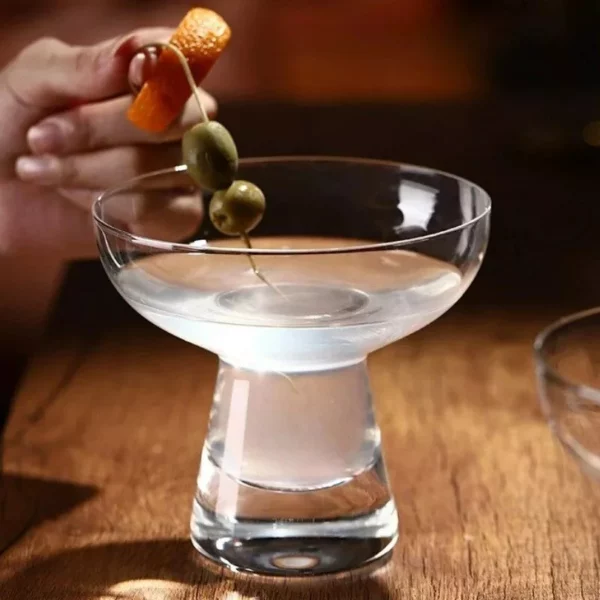 Elegant Transparent Flying Saucer Cocktail Glasses