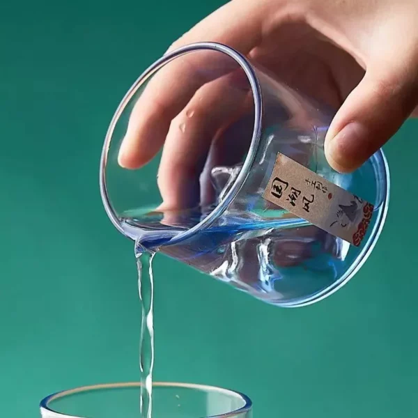 Elegant 3D Mountain Glass Whisky Cup – Artistic Fuji Design Drinkware