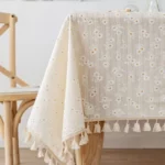 Charming Korean-Style Floral Cotton Tablecloth