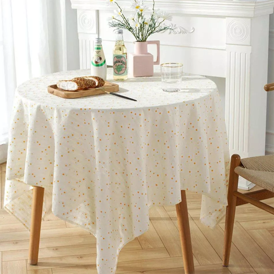 Charming Korean-Style Floral Cotton Tablecloth