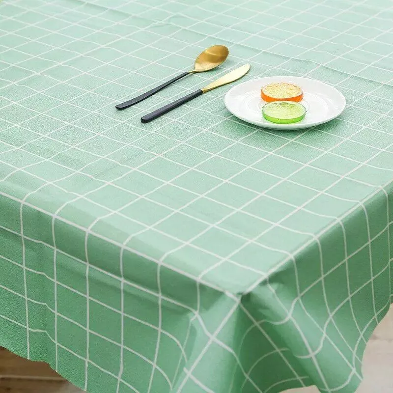 Elegant Plaid Waterproof & Oil-Proof PVC Tablecloth for Home and Events