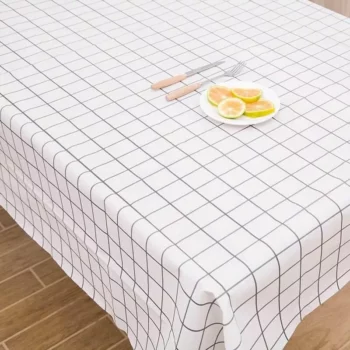 Elegant Plaid Waterproof & Oil-Proof PVC Tablecloth for Home and Events