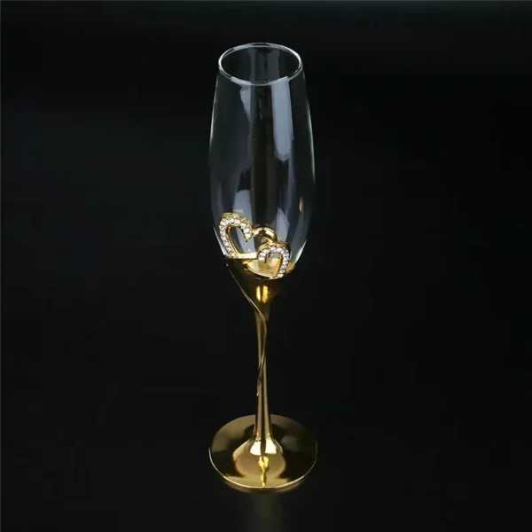 Elegant 200ml Gold Crystal Champagne Glasses – Perfect for Weddings and Celebrations